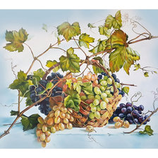 Оригинал схемы вышивки «Натюрморт с виноградом.» (№2049485)