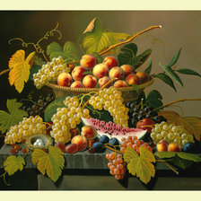 Оригинал схемы вышивки «Натюрморт с виноградом.» (№2050239)