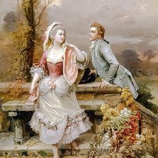 Схема вышивки «Lovers in the Garden.»