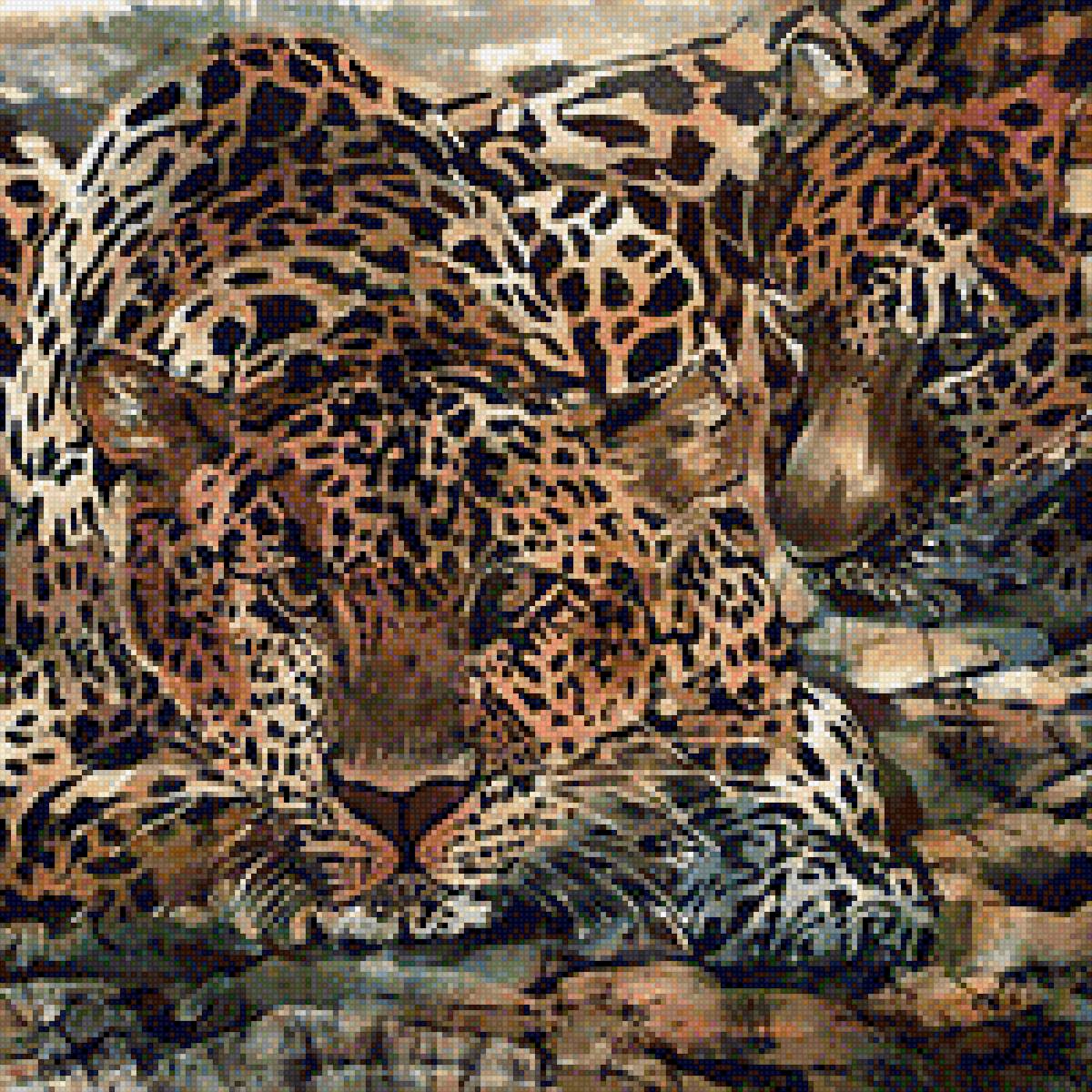 Леопард - животное, картина, природа, дикое, леопард - предпросмотр