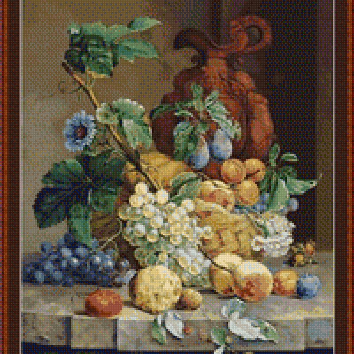 Натюрморт - овощи, картина, натюрморт, цветы, фрукты - предпросмотр