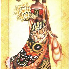 Africana con flores