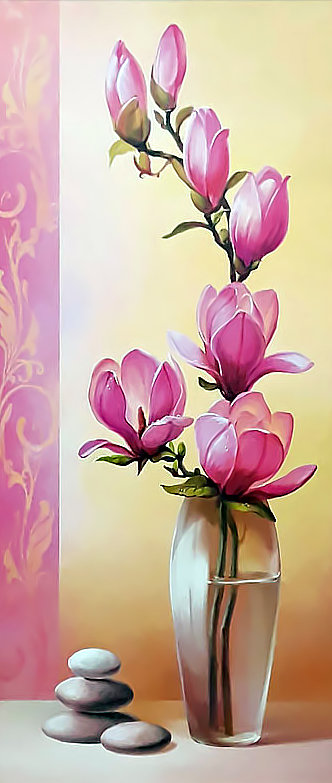 панно "Орхидея в вазе" - панно, натюрморт., ваза, орхидея, цветы - оригинал