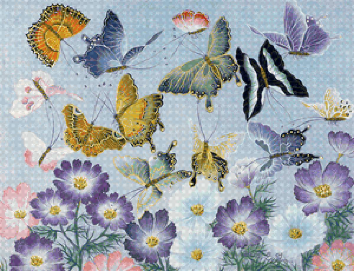 Бабочки - цветы, бабочки - предпросмотр