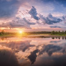 Схема вышивки «Отражение неба в реке»