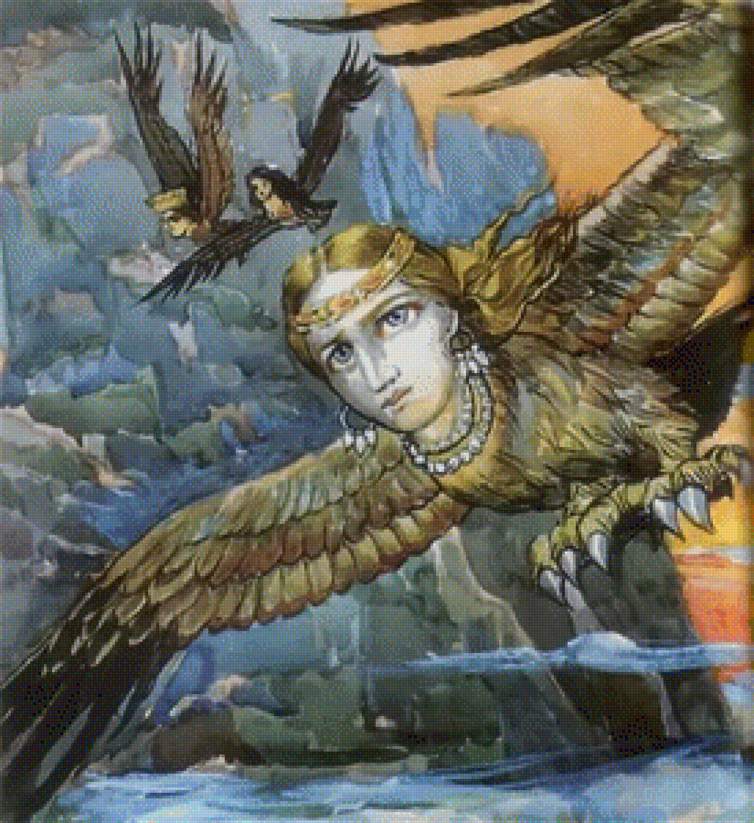 Див - дух-прорицатель в образе птицы. - славянский бестиарий, мифы, легенды, боги, мифические существа - предпросмотр