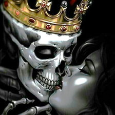 Схема вышивки «девушка и царь скелетов»
