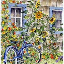 Велосипед в саду