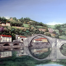 Схема вышивки «Ponte Del Diavolo a Lucca in Italia -»