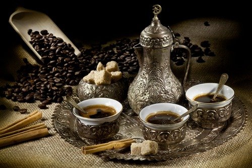 кофе по-турецки - чашка чаю, чашка кофе, осень - оригинал