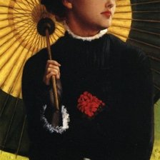 Оригинал схемы вышивки «Девушка в чёрном (портрет Кэтлин Ньютон). Джеймс Тиссо» (№2092507)