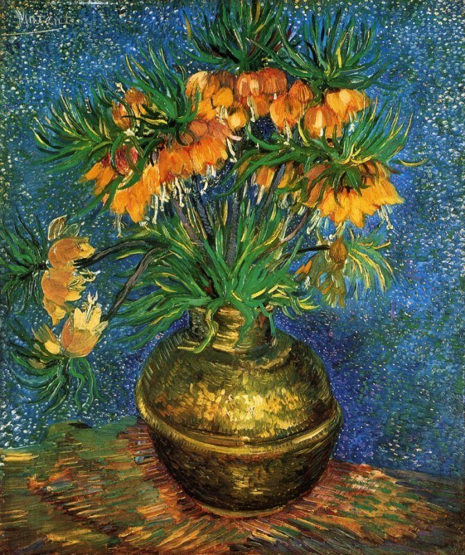 Цветы в медной вазе. Ван Гог - натюрморт, цветы, ван гог, живопись, ваза - оригинал