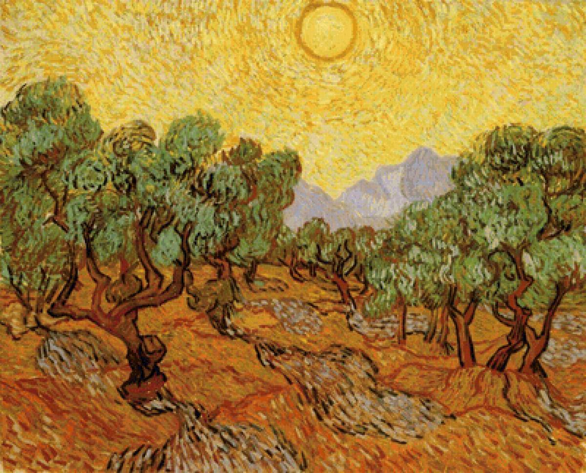 Оливковые деревья. Винсент Ван Гог - оливы, ван гог, пейзаж, живопись - предпросмотр