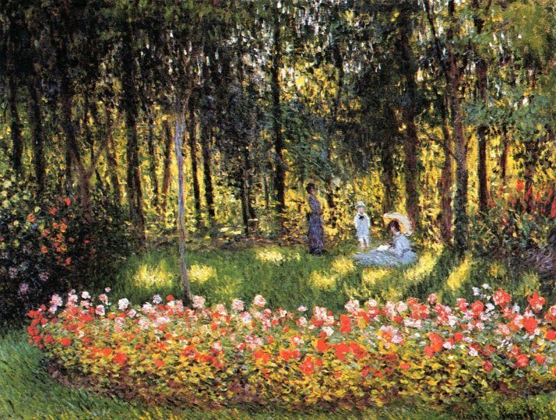 В саду. Клод Моне - живопись, цветы, пейзаж, лето, сад - оригинал