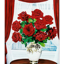 Букет красных роз.
