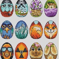 Схема вышивки «Пасхальные яйца без масок»