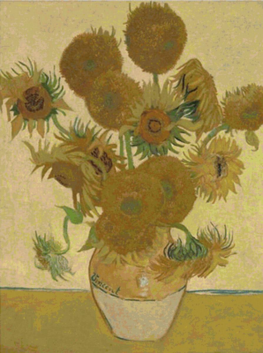 Подсолнухи. Ван Гог - ваза, подсолнухи, натюрморт, живопись, ван гог, цветы - предпросмотр