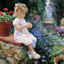 Девочка в саду. Владимир Волегов