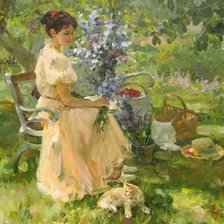 Отдых в саду. Владимир Гусев