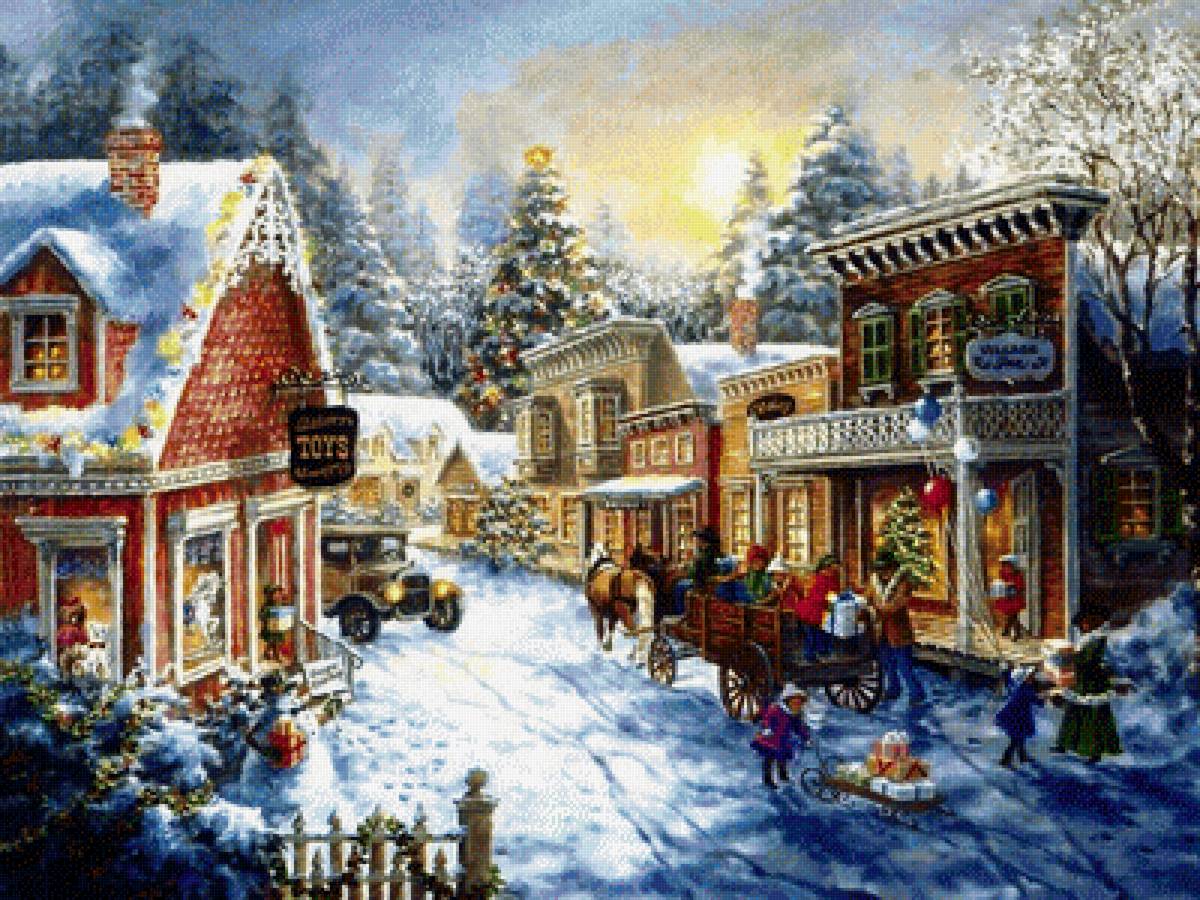 Рождественская улочка - забавы, праздник, рождество, зима - предпросмотр
