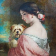 Оригинал схемы вышивки «Девушка с собачкой. Чарльз Бакстер» (№2115052)