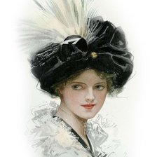 Оригинал схемы вышивки «Дама в тюрбане. Харрисон Фишер» (№2115639)