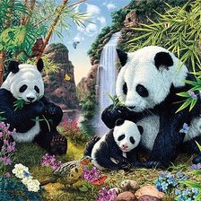 Схема вышивки «панды»