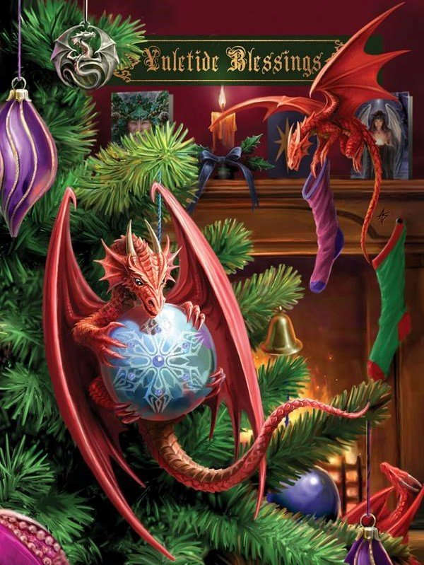 Новогодние драконы, моя версия - дракон драконы новый год ель сказка фентези - оригинал