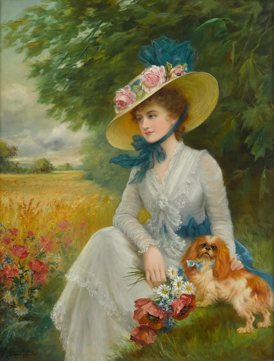 Дама с собачкой. Эмиль Вернон - девушка, дама, собачка, живопись, 19 век, женщина, портрет - оригинал