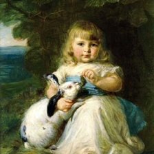 Девочка с кроликом. Mary Lemon Waller