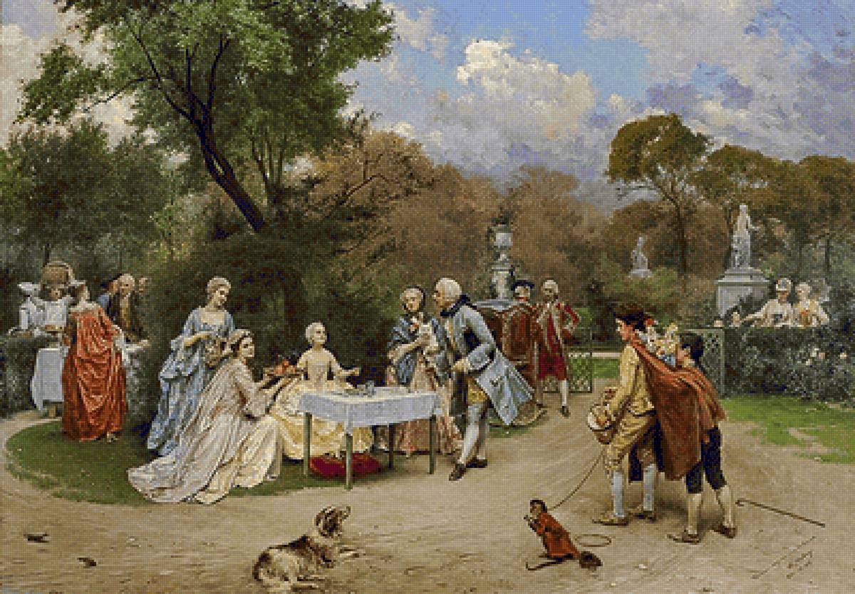 A Little Princess in the Gardens at Versailles. - raimundo madrazo painter.scenarys.people.animals. - предпросмотр