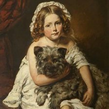 Схема вышивки «Девочка с собакой. Эдвин Генри Ландсир»