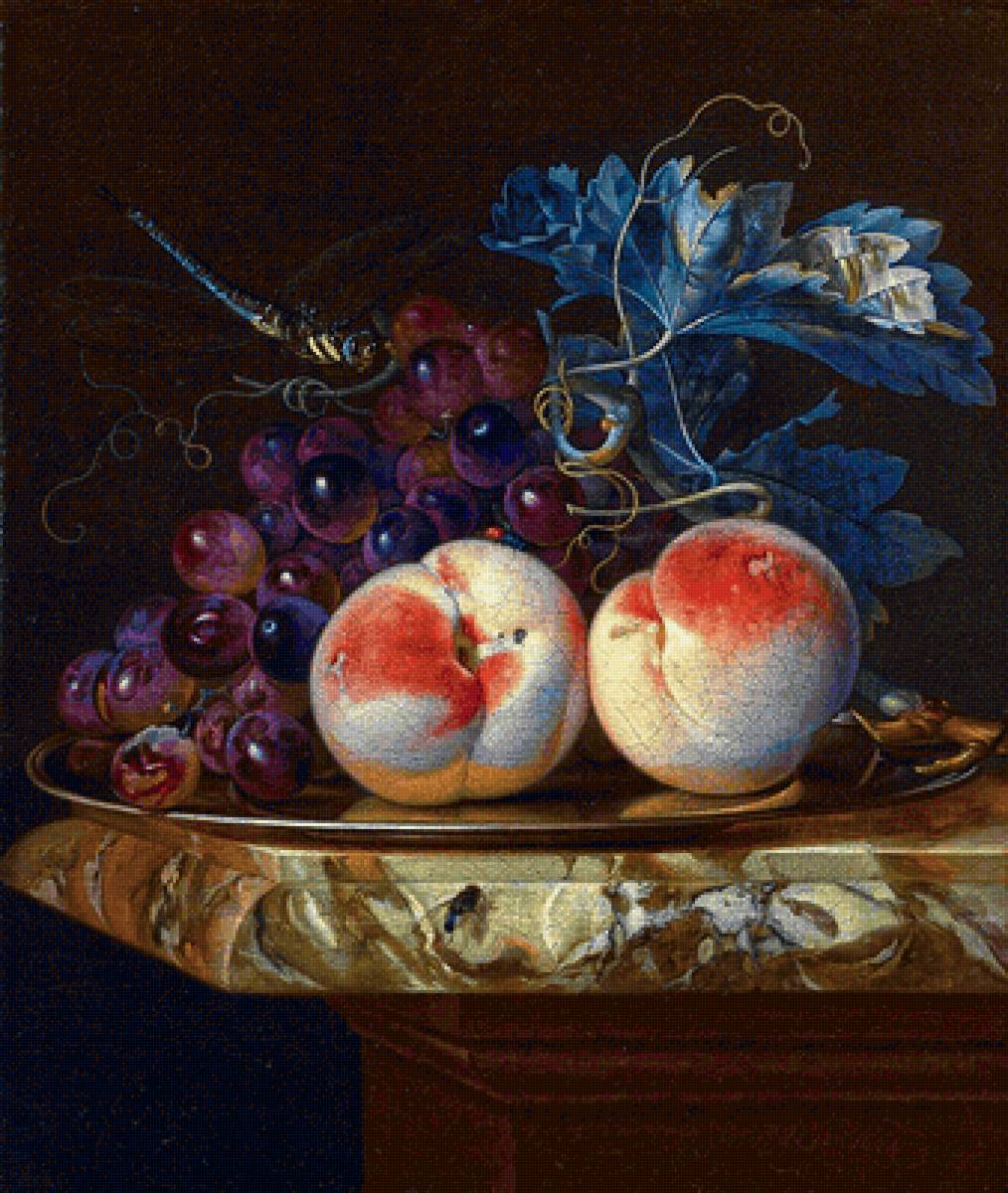 Фрукты и стрекоза. Виллем Ван Альст - стрекоза, фрукты, живопись, натюрморт - предпросмотр