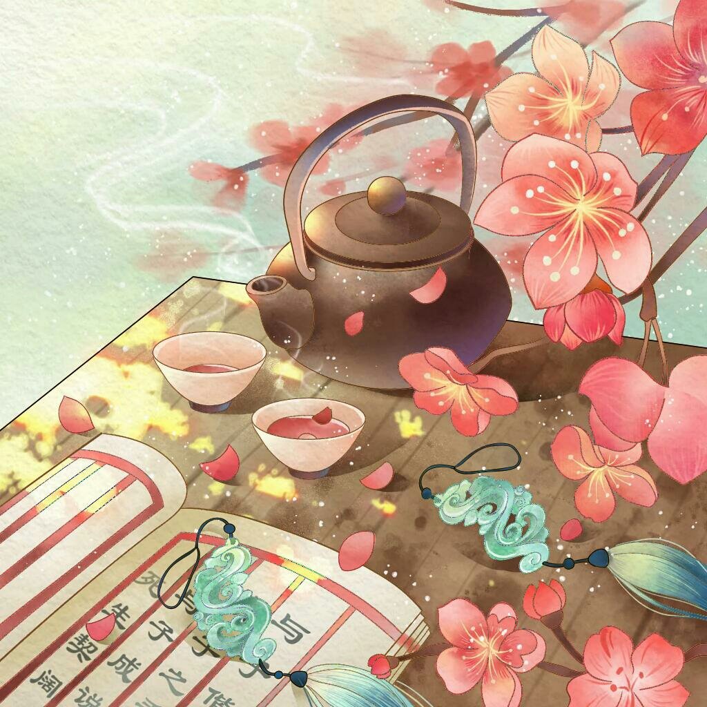 Cherry Tea Ceremony - tea, japan, sakura, cherry - оригинал
