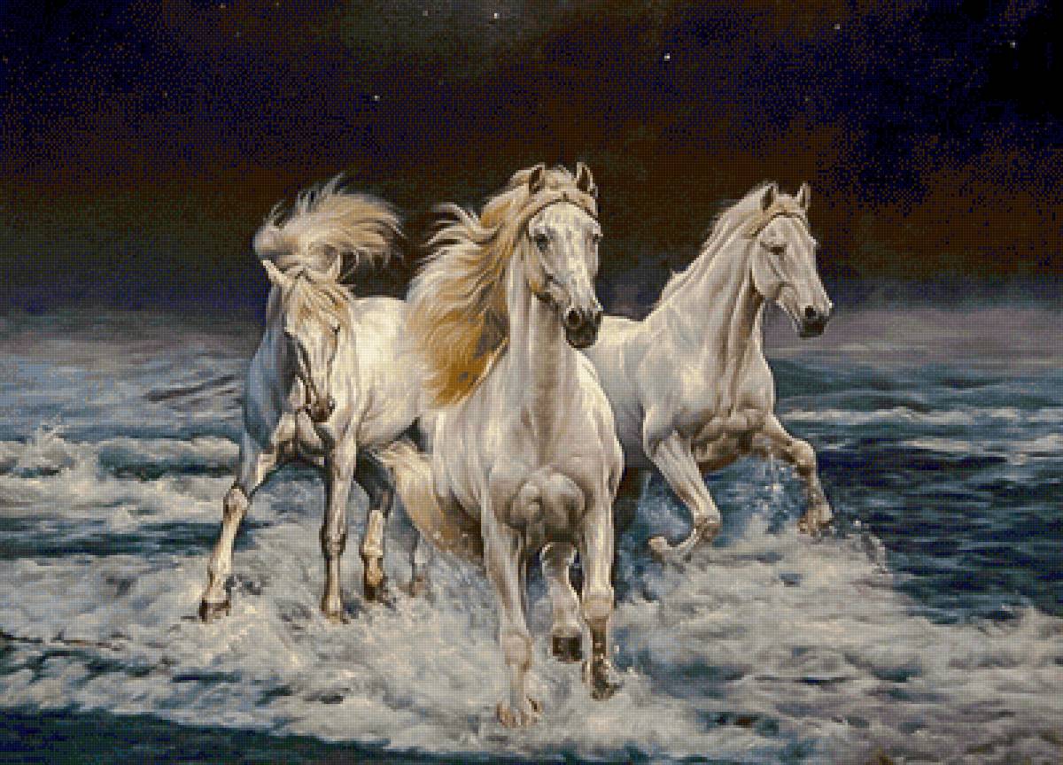Beautiful Horses. - augusto javino bruno painter.seascenes.animals. - предпросмотр