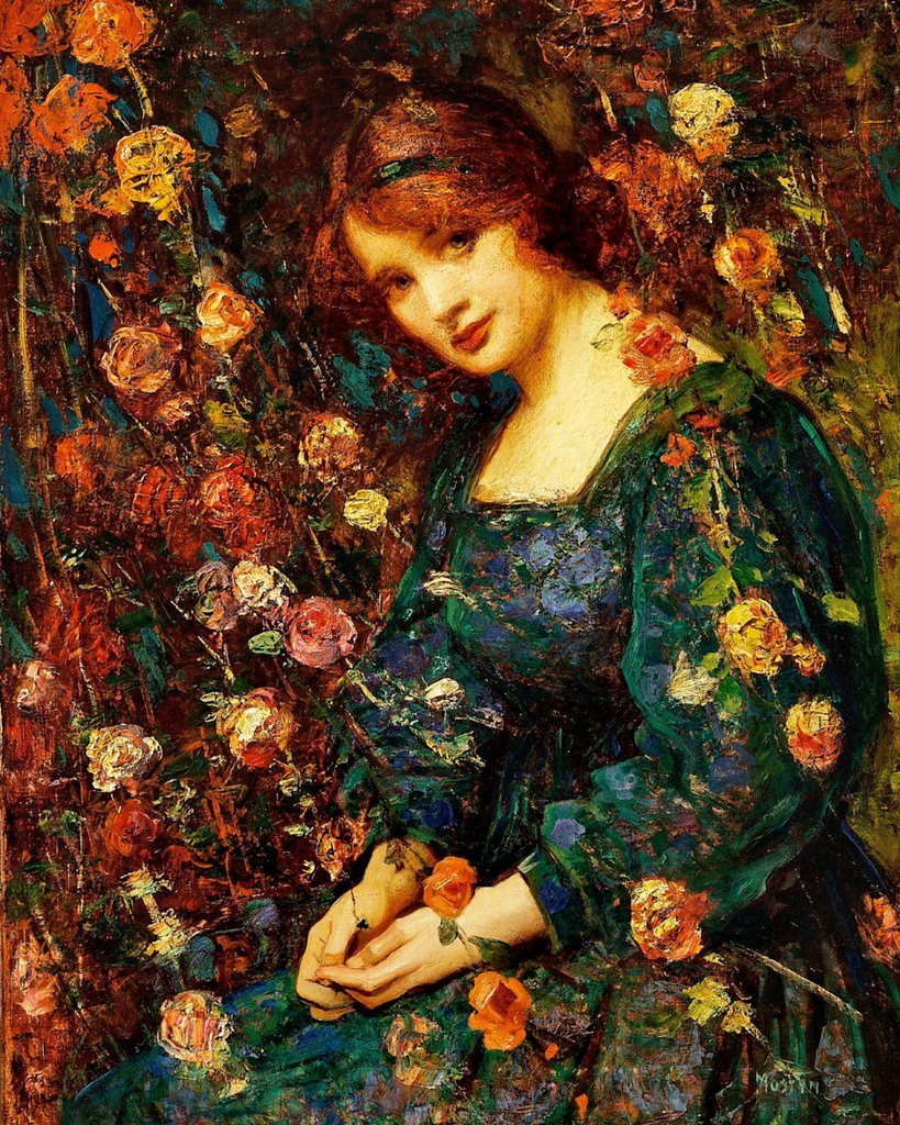 Thomas Edwin Mostyn . Женский портрет - живопись, портрет, женщина, девушка, 19 век, прерафаэлиты - оригинал