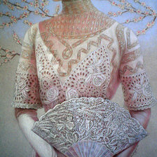 Схема вышивки «Mujer con abanico»