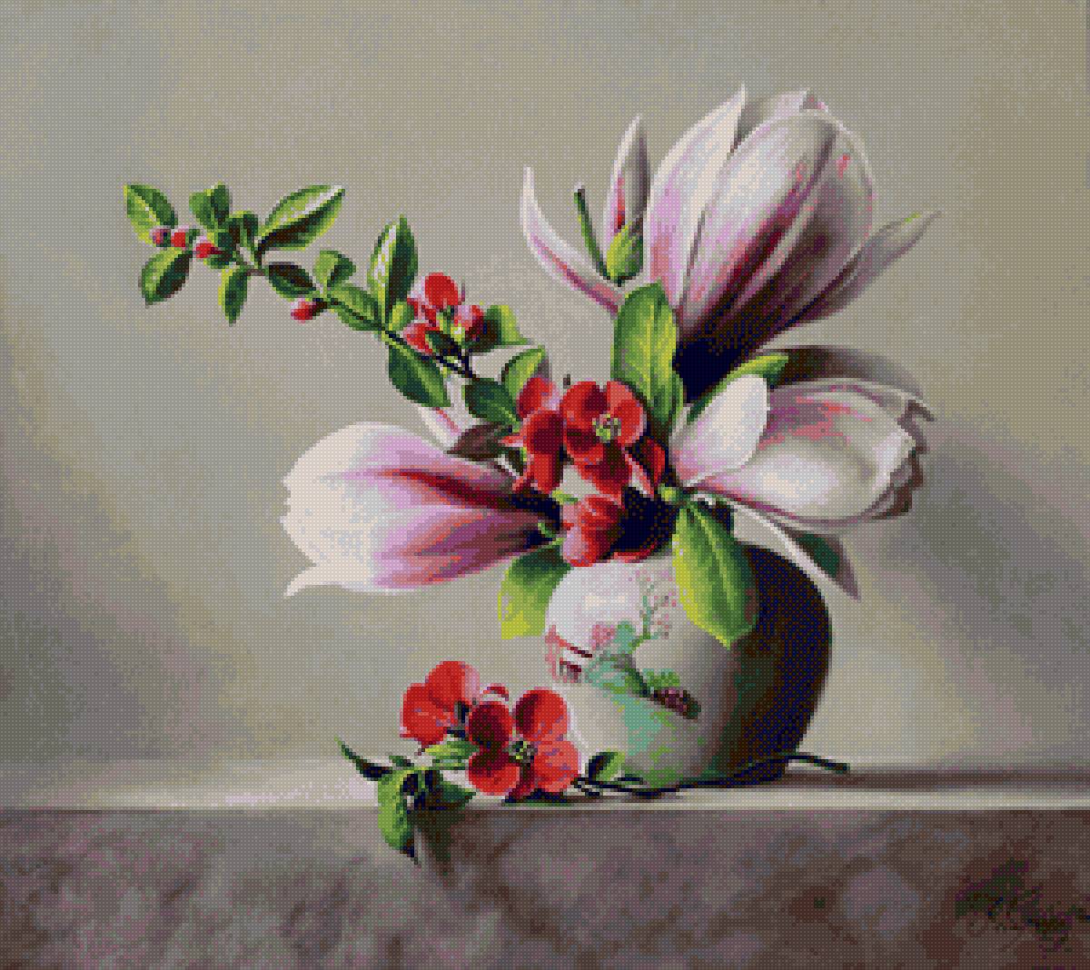 Магнолия (Питер Вагеманс) - весенний букет, цветы, магнолия, ваза - предпросмотр