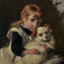 Девочка с собакой. William Bromley