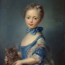 Девочка с кошкой. Жан-Батист Перронно