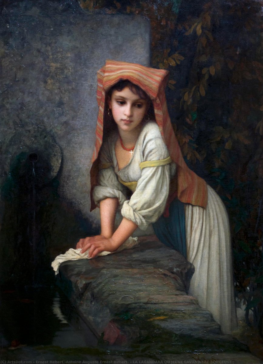 Прачка. Antoine Auguste Ernest Hebert - 19 век, девушка, портрет, живопись - оригинал