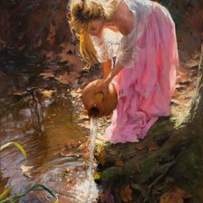 Девушка у ручья
