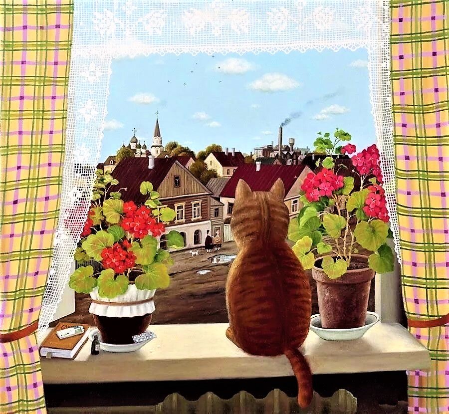 кот на окне - оригинал