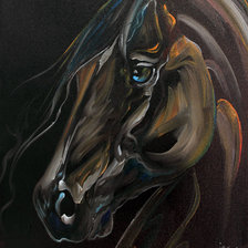 Схема вышивки «Тёмная лошадь»