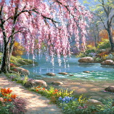 река в цвету