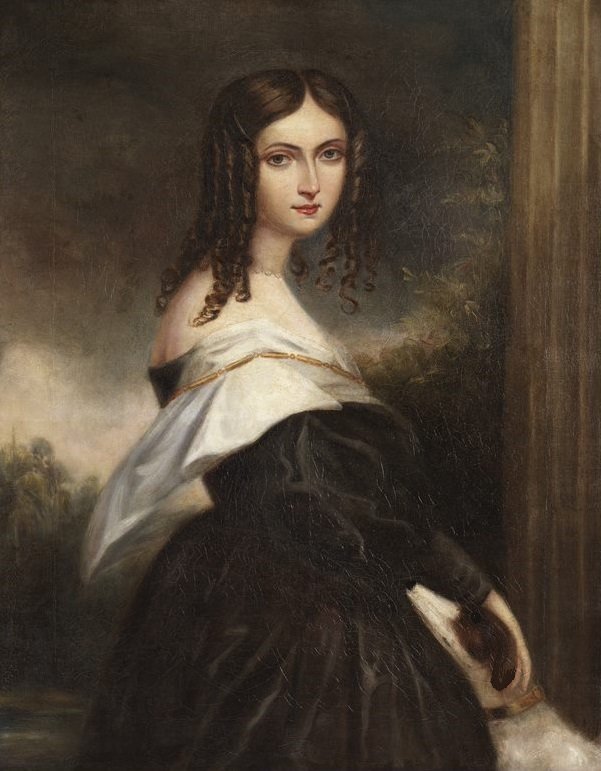 Maurice Felton. Портрет Софии Стэтхэм О"Брайен - портрет, 19 век, девушка, живопись, собака - оригинал