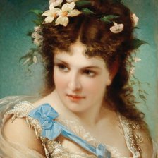 Joseph Nicolas Hippolyte. Девушка с цветами в волосах