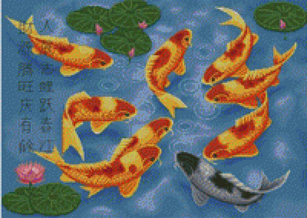 Рыбки счастья! - рыбки, карпы, богатсво - предпросмотр