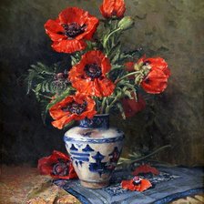 Оригинал схемы вышивки «цветы в вазе» (№2157589)