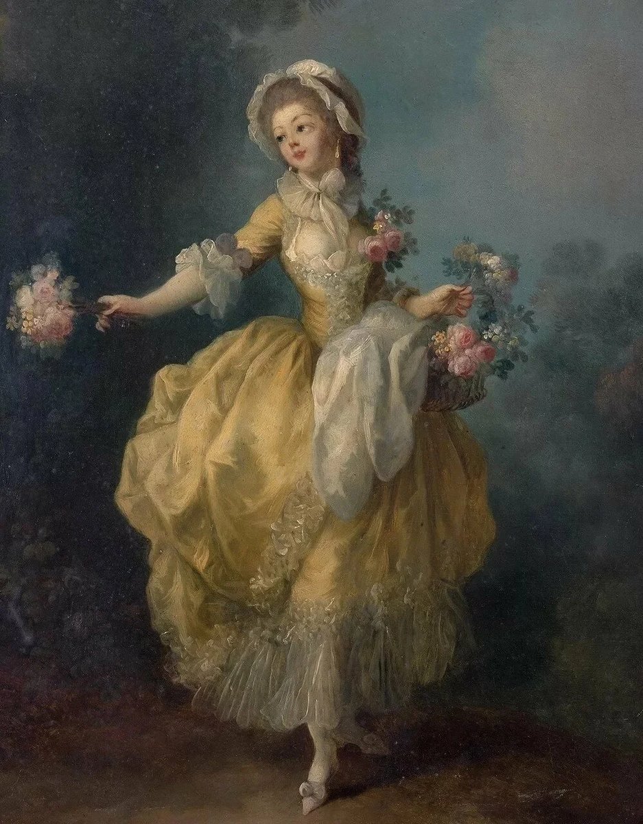 Jean-Frédéric Schall. Цветочница - живопись, портрет, девушка, 18 век - оригинал